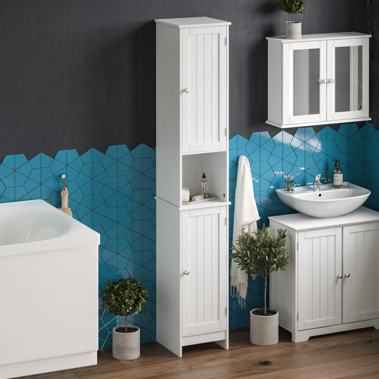 Brambly Cottage Milano Freestanding Tall Bathroom Cabinet & Reviews ...